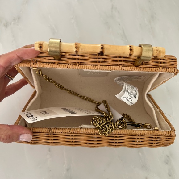 NWT • Zara Bamboo Woven Clutch/Minaudiere - Picture 4 of 6